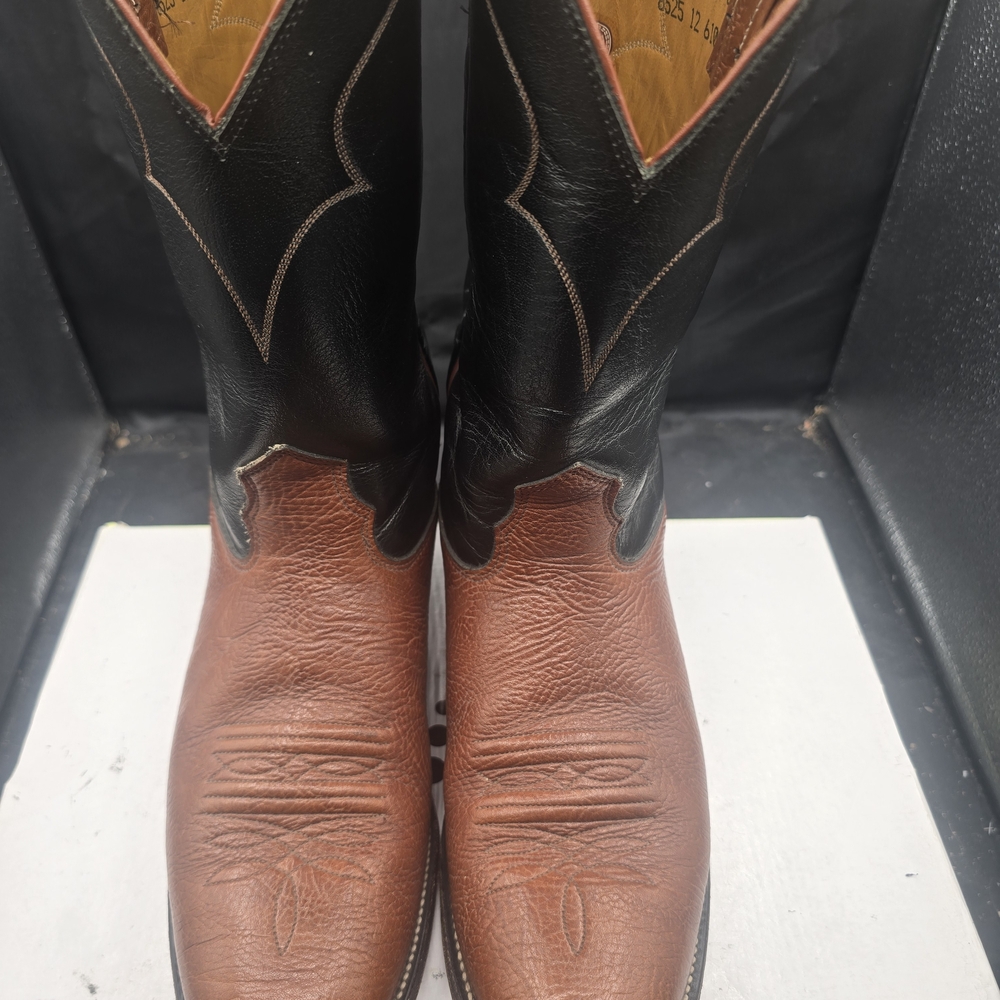 Men's Black and Brown‎ Leather Boots